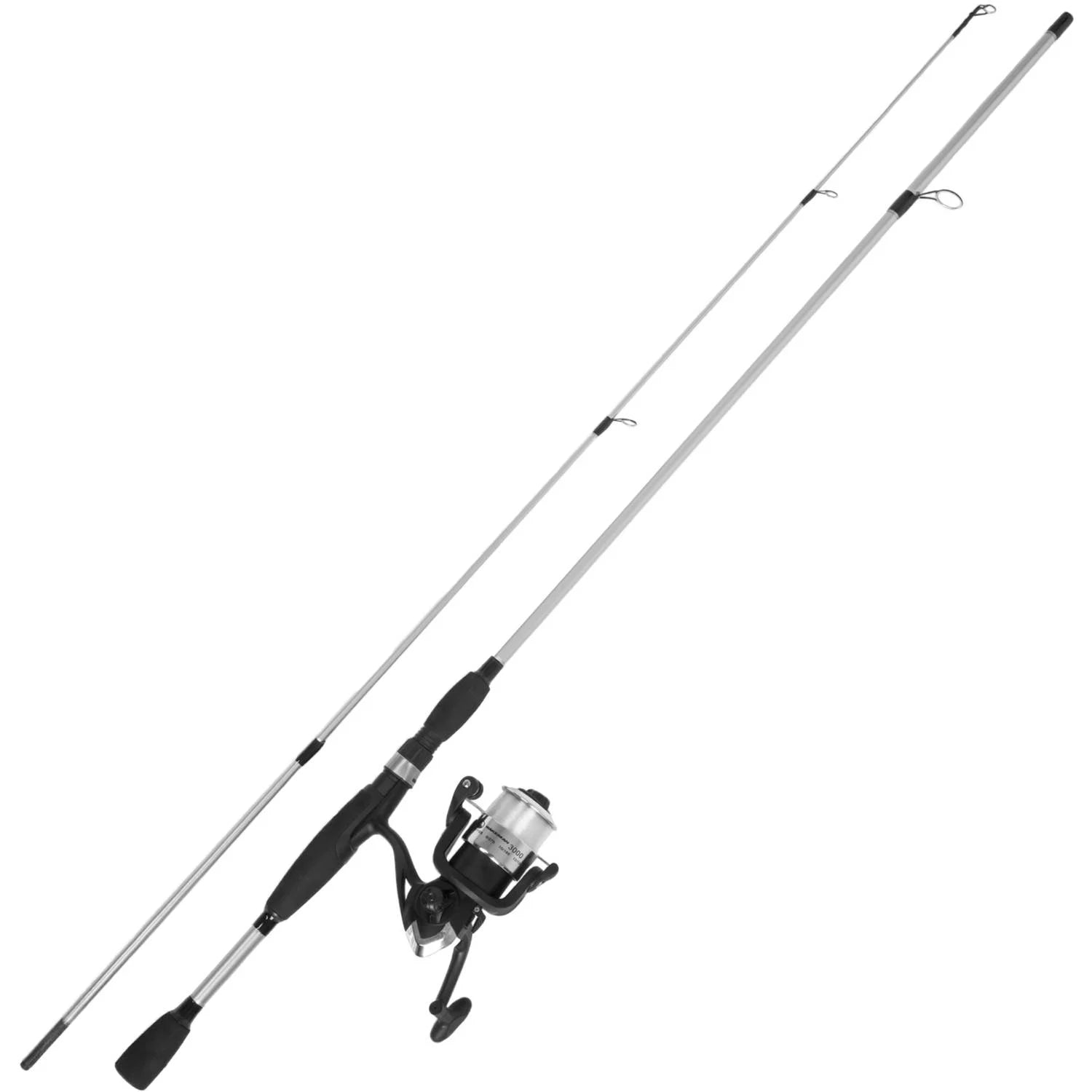 Fishing Rod and Reel Combo, Spinning Reel Fishing Pole, Fishing Gear for Bass and Trout Fishing, Silver – Lake Fishing, Strike Series by