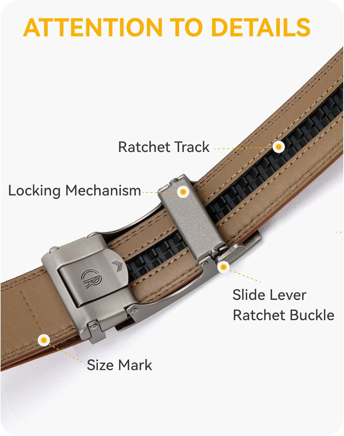 Mens Belt Leather Ratchet Belt - Customizable Fit, Effortless Style (35Mm)