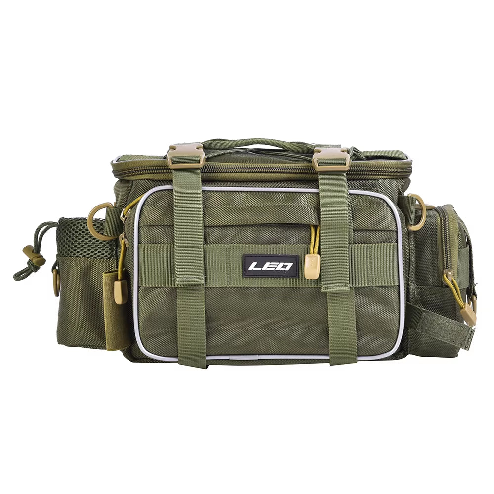 LEO Fishing Bags 40 * 17 * 20Cm Outdoor Sports Single Shoulder Waistcoat Pack Fishing Lures Reel Storage Bag with Tackle Box