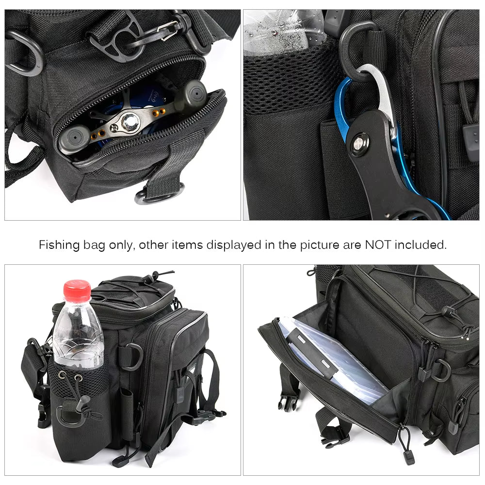 LEO Fishing Bags 40 * 17 * 20Cm Outdoor Sports Single Shoulder Waistcoat Pack Fishing Lures Reel Storage Bag with Tackle Box