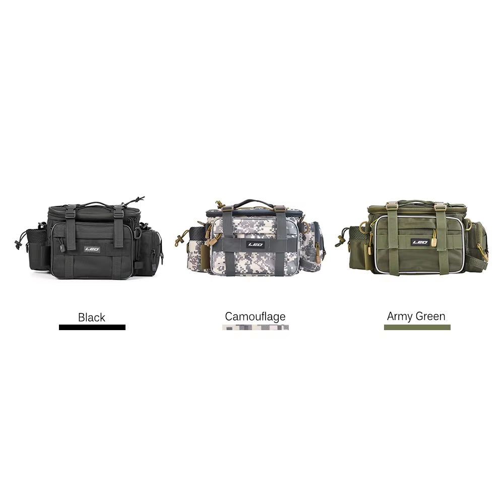 LEO Fishing Bags 40 * 17 * 20Cm Outdoor Sports Single Shoulder Waistcoat Pack Fishing Lures Reel Storage Bag with Tackle Box