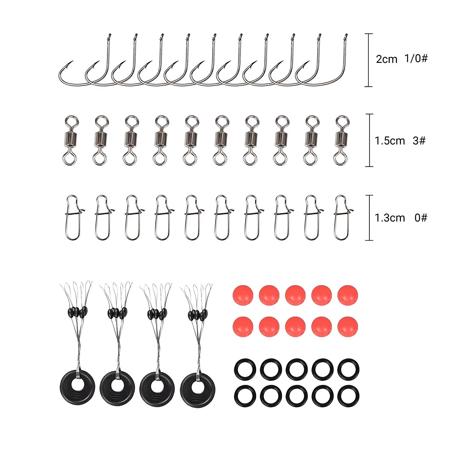 Fishing Tackle Box with Fish Hooks Swivels Weights Jig Heads Sinker Fishing Accessories Set Freshwater