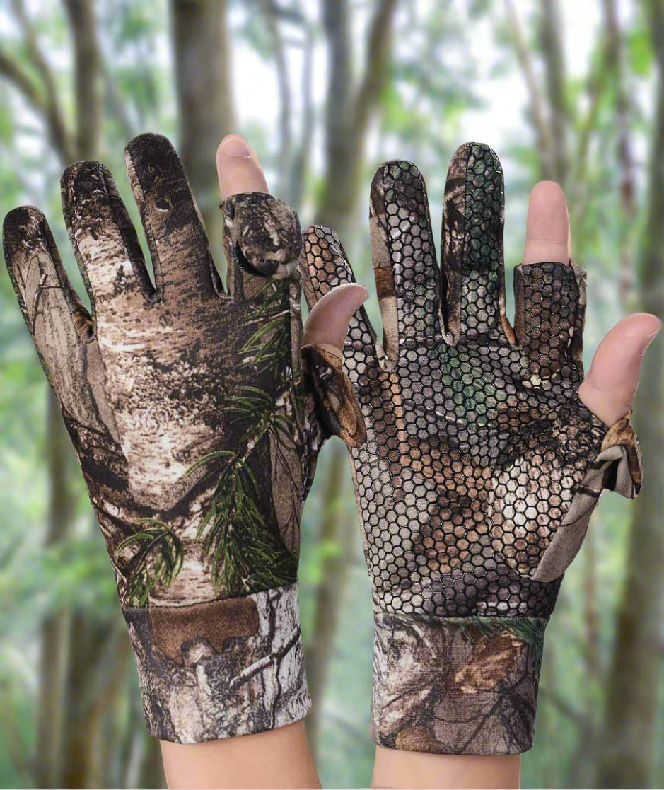 Camouflage Hunting Gloves Full Finger/Fingerless Gloves Pro Anti-Slip Camo Glove Archery Accessories Hunting Outdoors