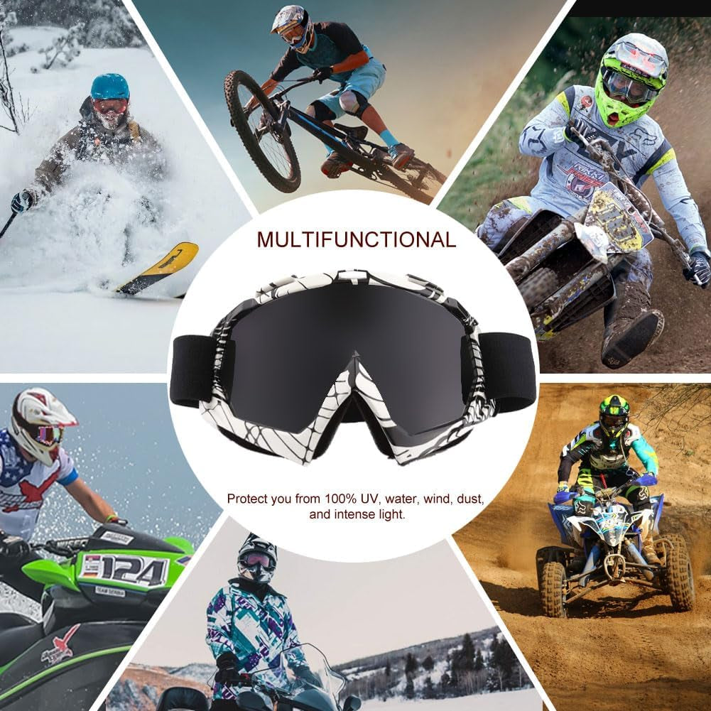 Dirt Bike ATV Goggles UV400 Motorcycle Goggles for Men Women Youth Motocross Riding Goggles Windproof Dustproof