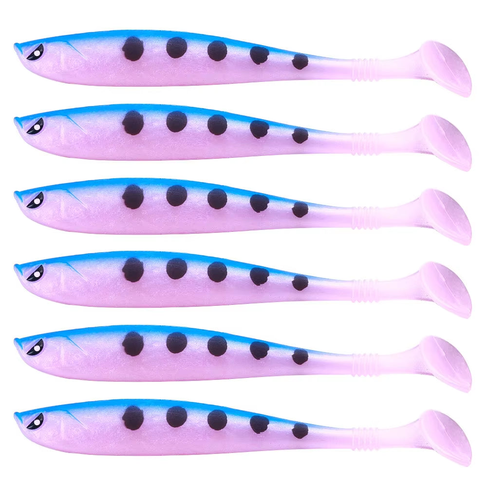 6PCS/SET Creature Baits Fishing Vinyls Soft Bait 9Cm/4.1G Predator Fishing Pike Soft Rubber Bait Fishing Accessories