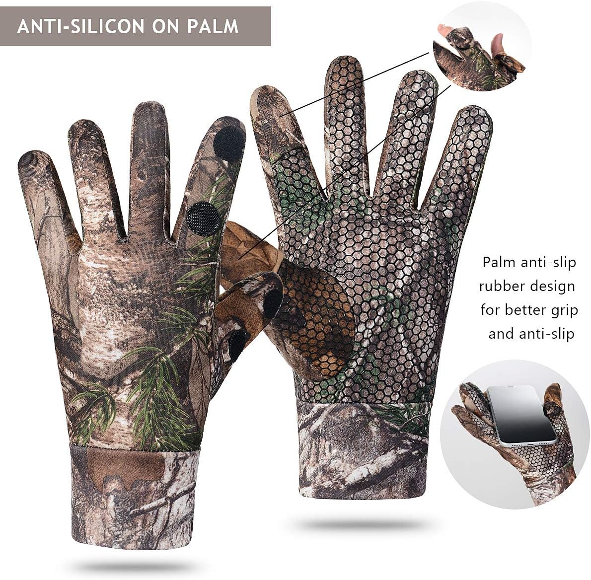 Camouflage Hunting Gloves Full Finger/Fingerless Gloves Pro Anti-Slip Camo Glove Archery Accessories Hunting Outdoors