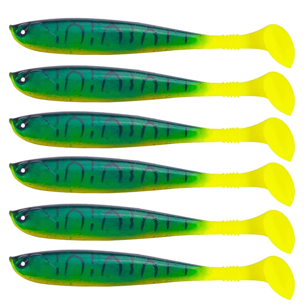 6PCS/SET Creature Baits Fishing Vinyls Soft Bait 9Cm/4.1G Predator Fishing Pike Soft Rubber Bait Fishing Accessories