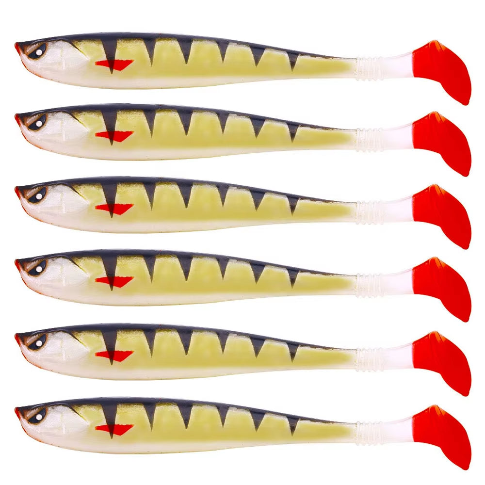 6PCS/SET Creature Baits Fishing Vinyls Soft Bait 9Cm/4.1G Predator Fishing Pike Soft Rubber Bait Fishing Accessories