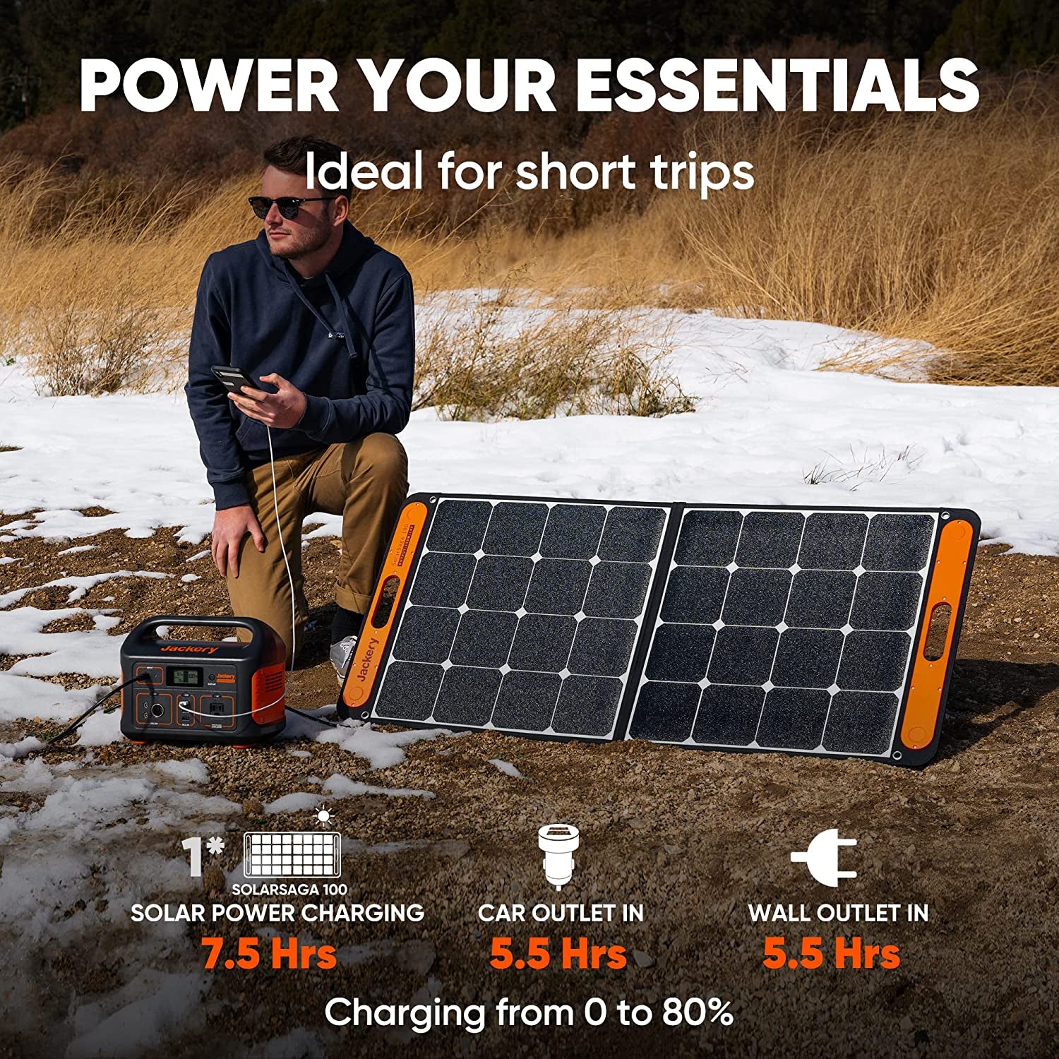 Portable Power Station Explorer 500, 518Wh Outdoor Solar Generator Mobile Lithium Battery Pack with 110V/500W AC Outlet for Home Use, Emergency Backup,Road Trip Camping (Solar Panel Optional)