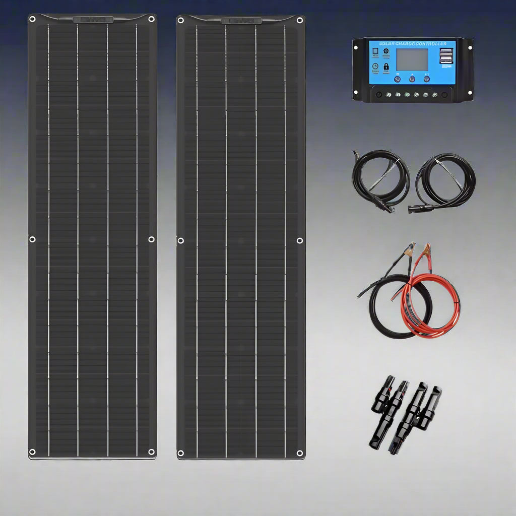 50 Watt Monocrystalline Flexible Solar Panel Kit off Grid System 100W 110V / 220V Solar Inverter 12V 24V Controller PV Connector