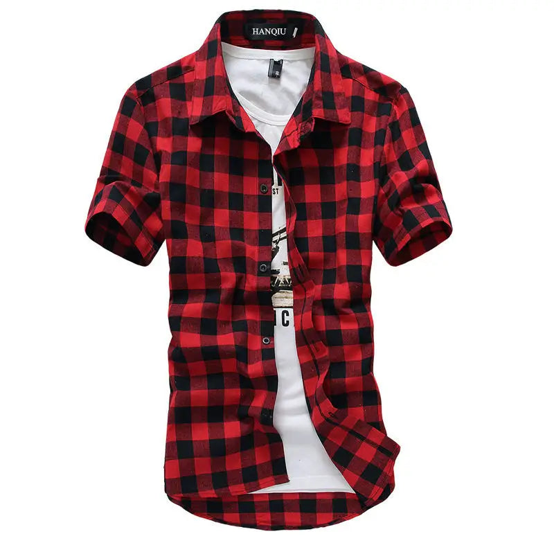 Men’s Red & Black Plaid Shirt