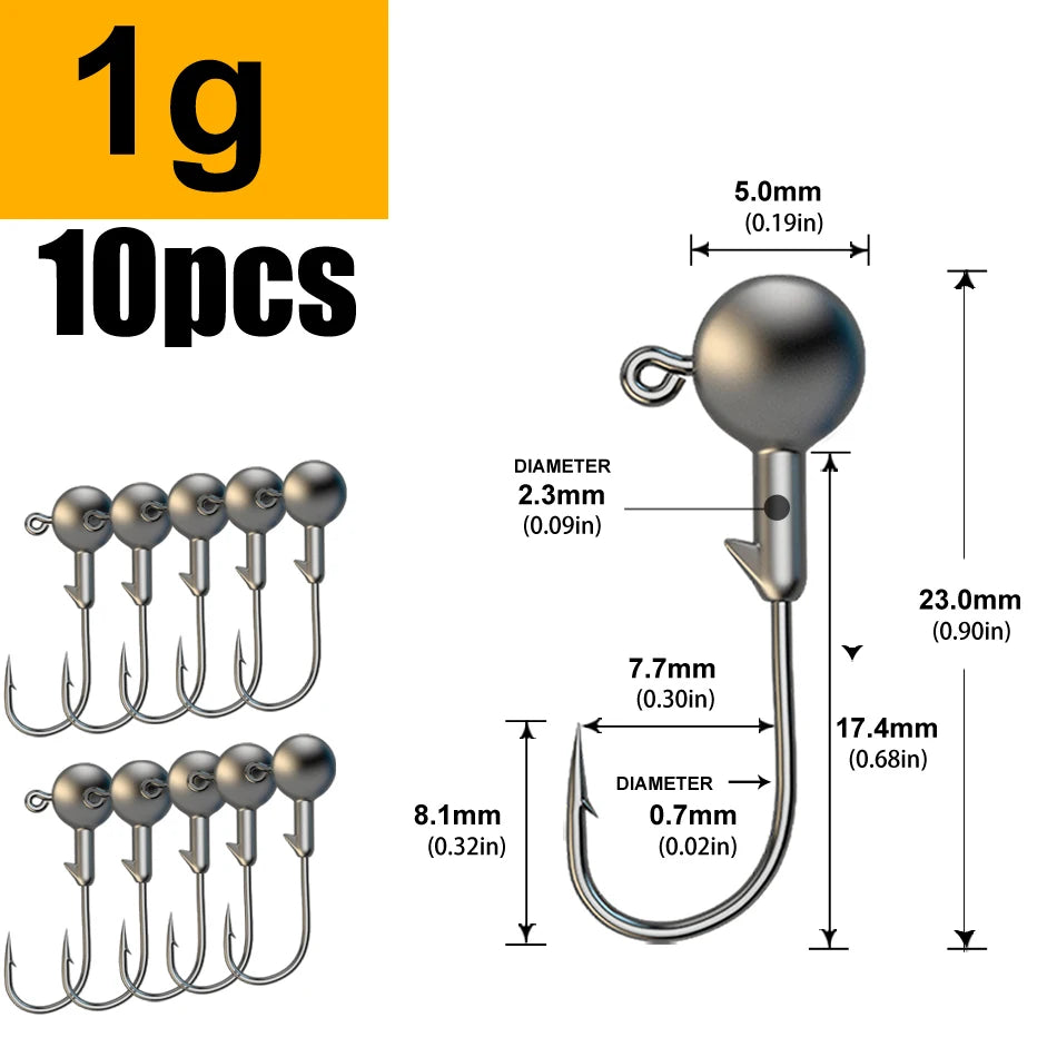 Soft Worm Jig Heads – Precision Hooks for Every Catch