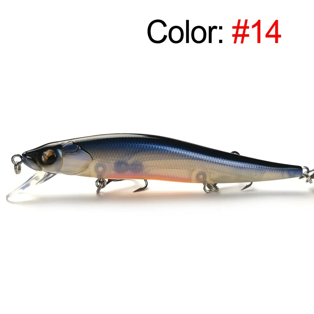 Minnow Jerkbait 110F – Floating Lure for Bass, Pike, Sea Bass, Zander & Perch Fishing