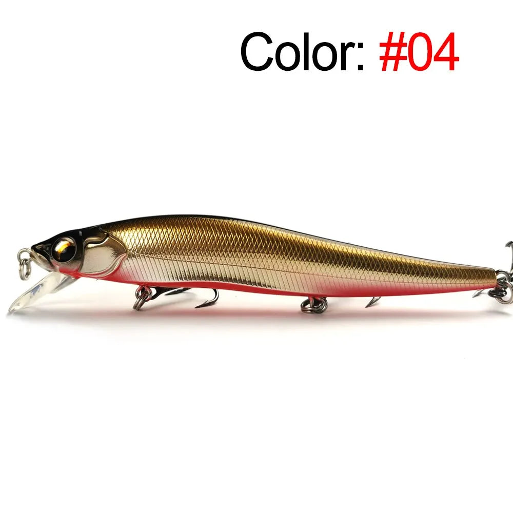 Minnow Jerkbait 110F – Floating Lure for Bass, Pike, Sea Bass, Zander & Perch Fishing