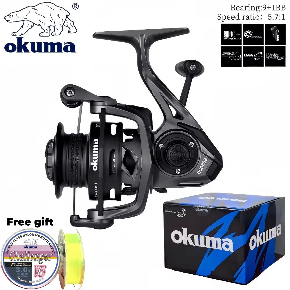 OKUMA BE2000-4000 High-Speed Spinning Fishing Reel