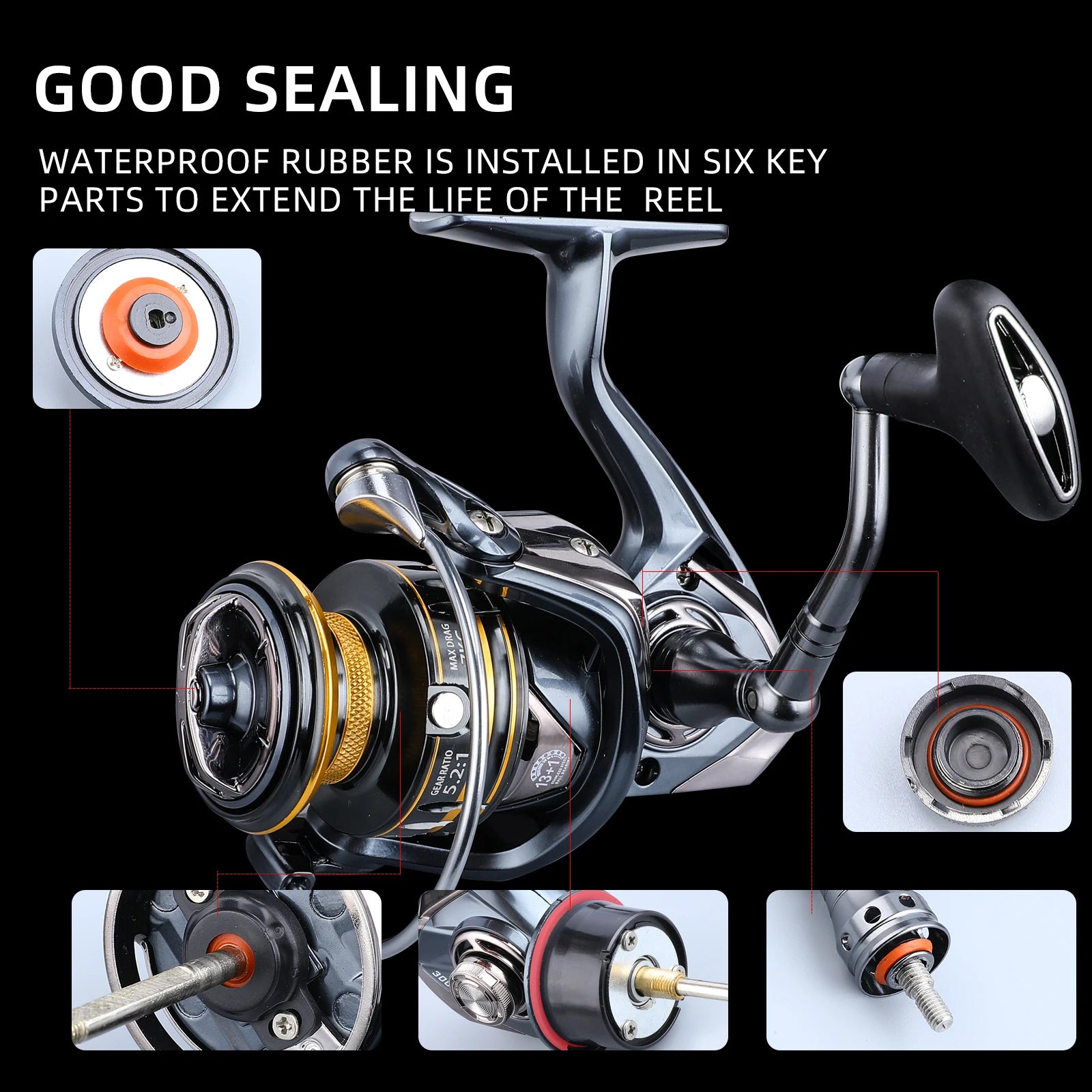 BEARKING Saltwater Spinning Fishing Reel