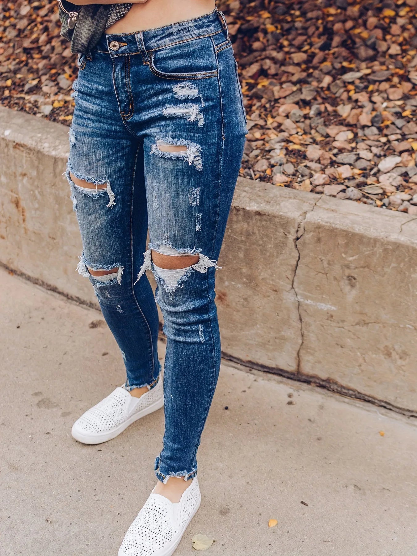 High Stretch Ripped Skinny Jeans