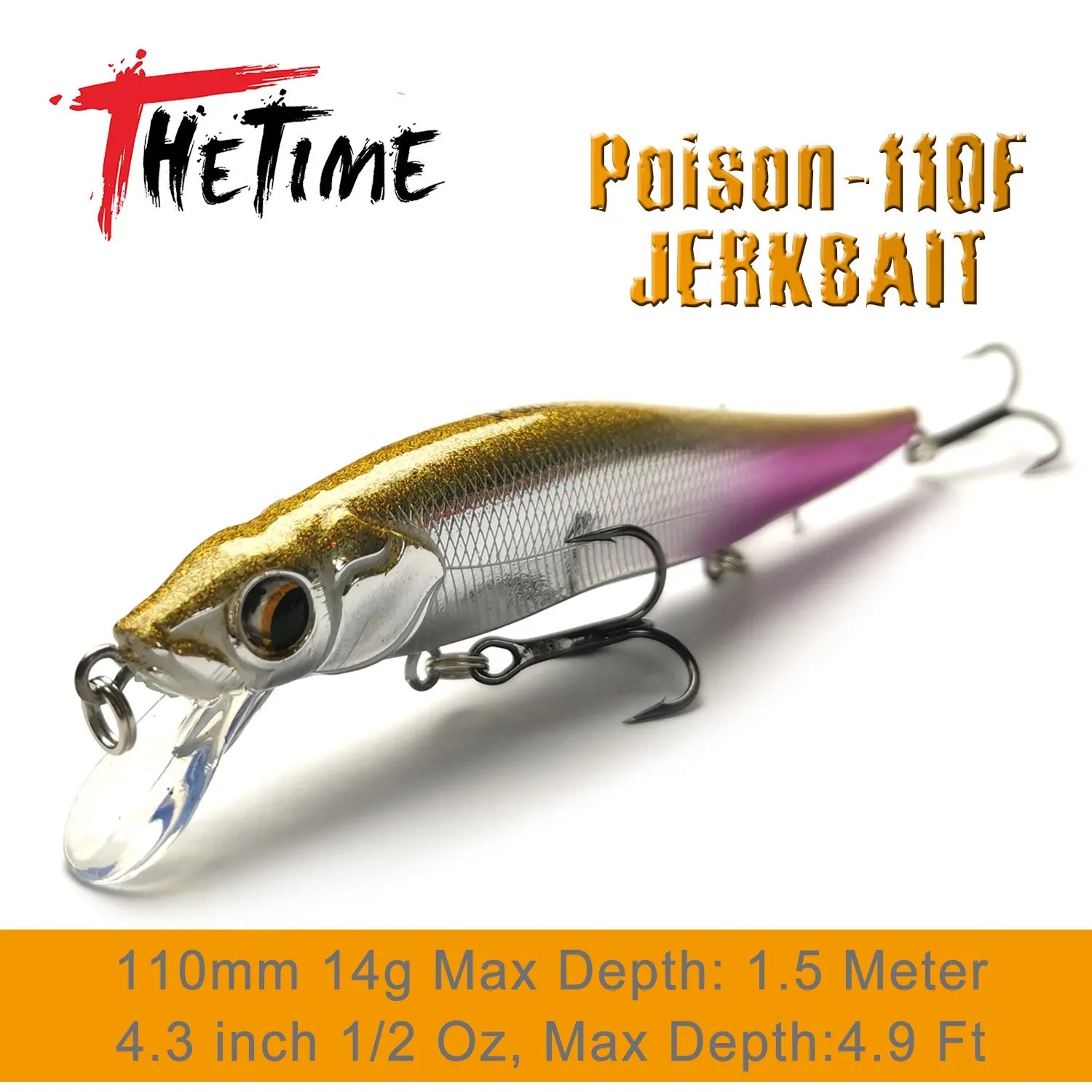 Minnow Jerkbait 110F – Floating Lure for Bass, Pike, Sea Bass, Zander & Perch Fishing