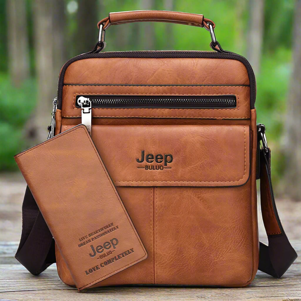 Rugged Jeep Leather Backpack