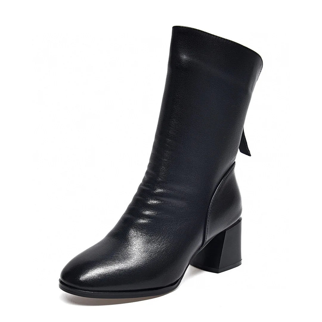 Leather Mid-Calf Boots for Women