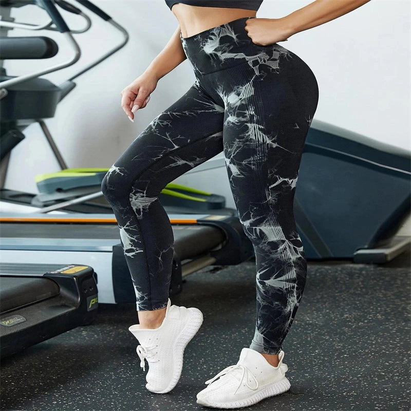 High-Waist Tie-Dye Yoga Leggings