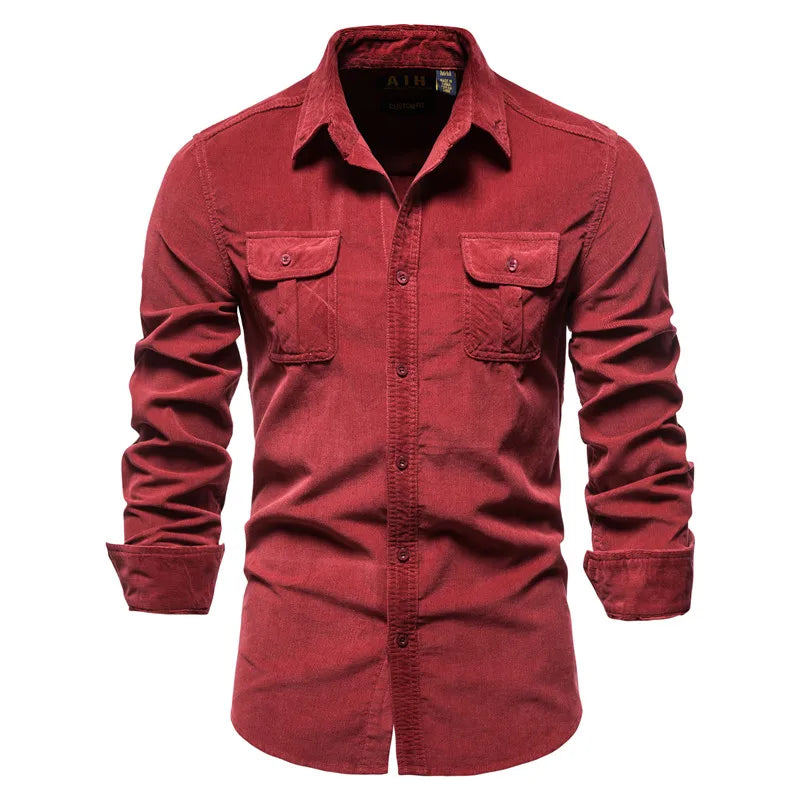 Men's 100% Cotton Corduroy Shirt