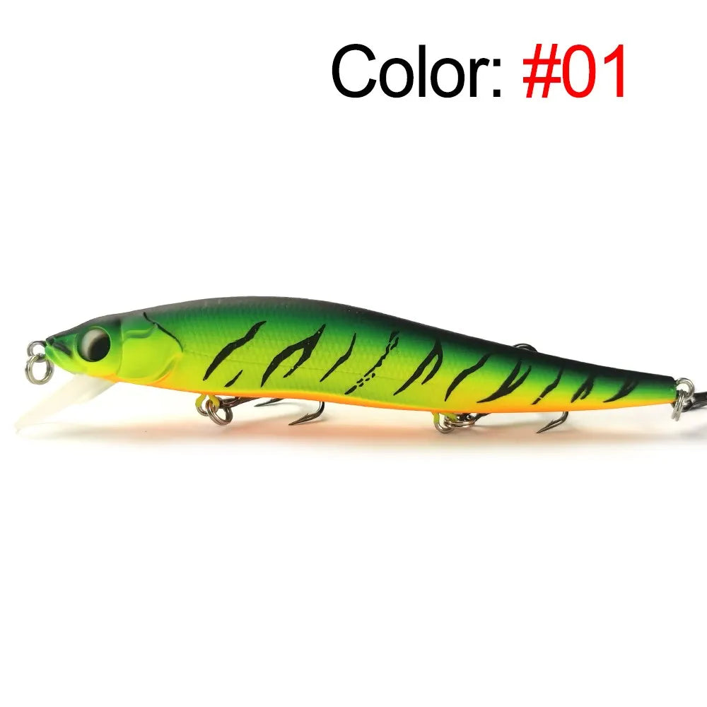 Minnow Jerkbait 110F – Floating Lure for Bass, Pike, Sea Bass, Zander & Perch Fishing