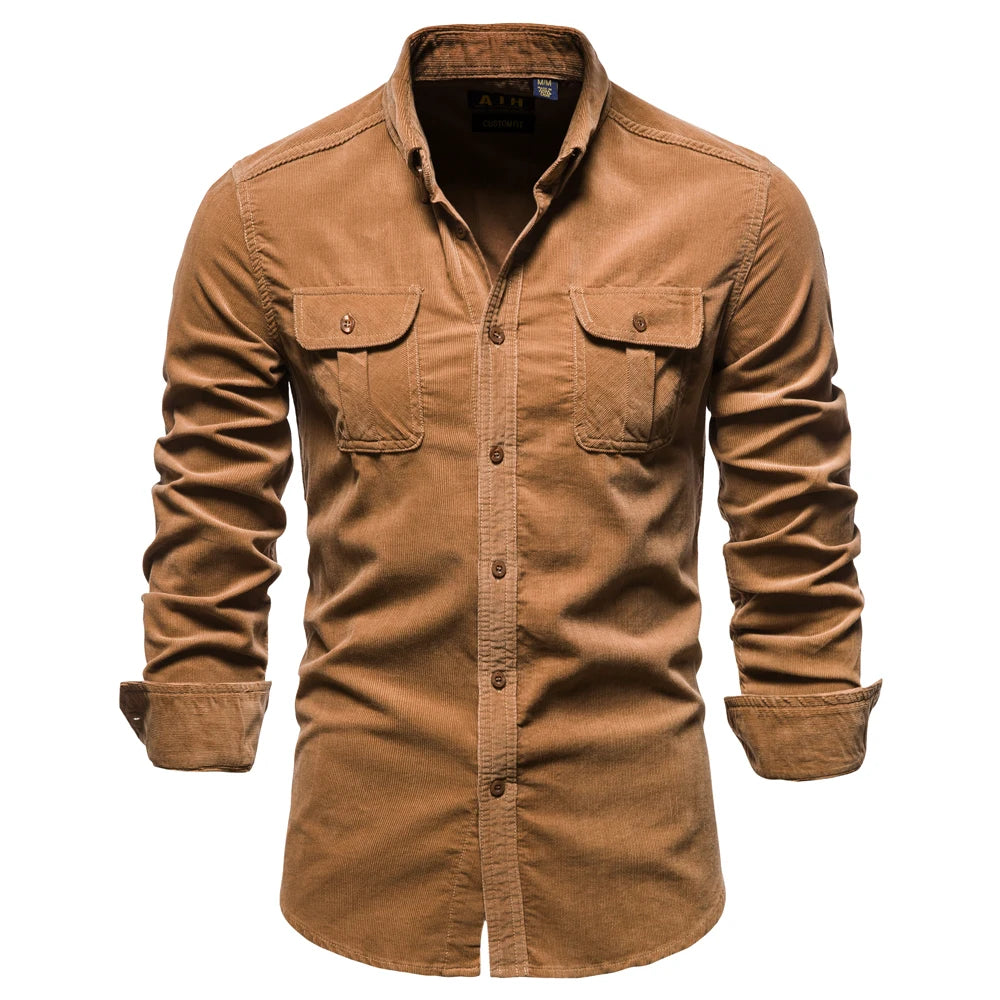 Men's 100% Cotton Corduroy Shirt