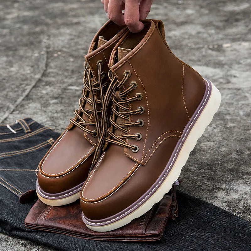 Vintage British Leather Motorcycle Boots