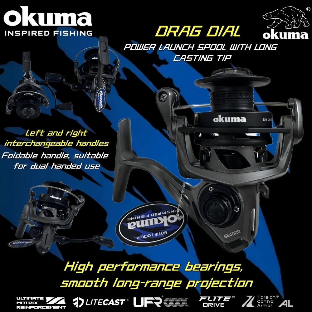 OKUMA BE2000-4000 High-Speed Spinning Fishing Reel