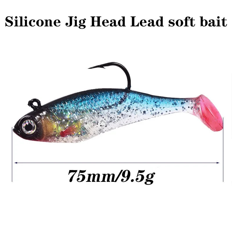 Silicone Jig Head Soft Bait Lure – 75mm, 9.5g