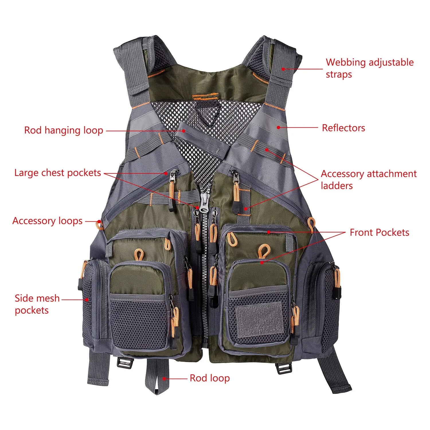 Breathable Adjustable Fishing Vest