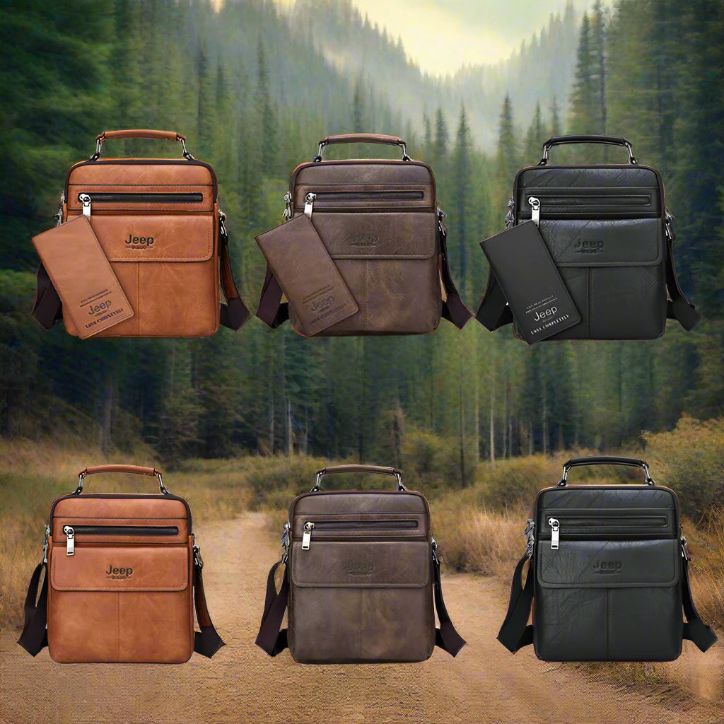 Rugged Jeep Leather Backpack