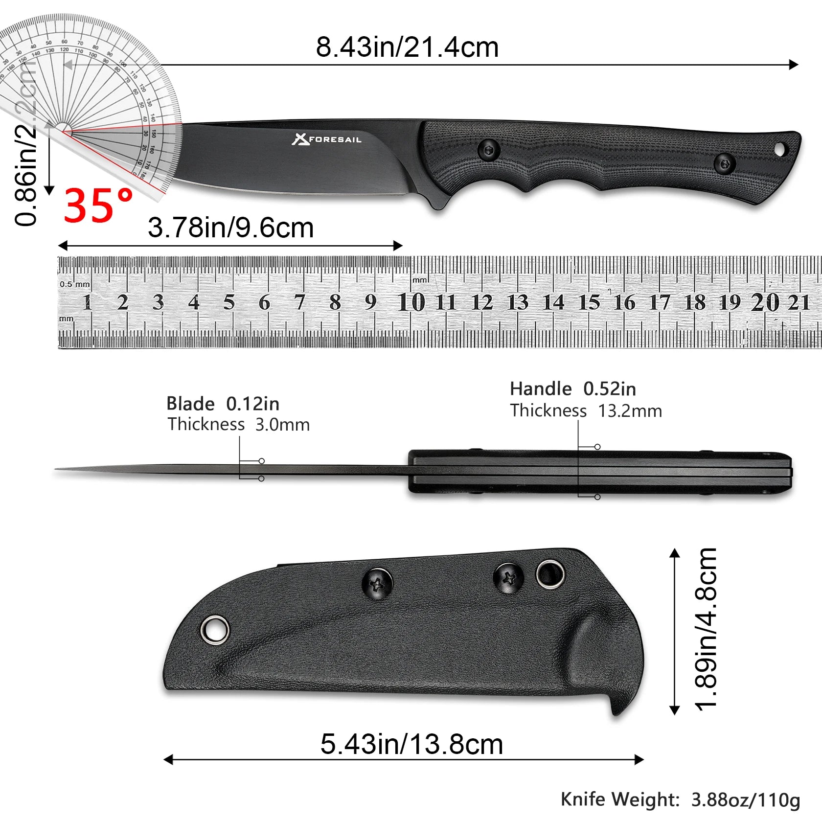 EDC Tactical Knife for Camping, Hunting, and Survival