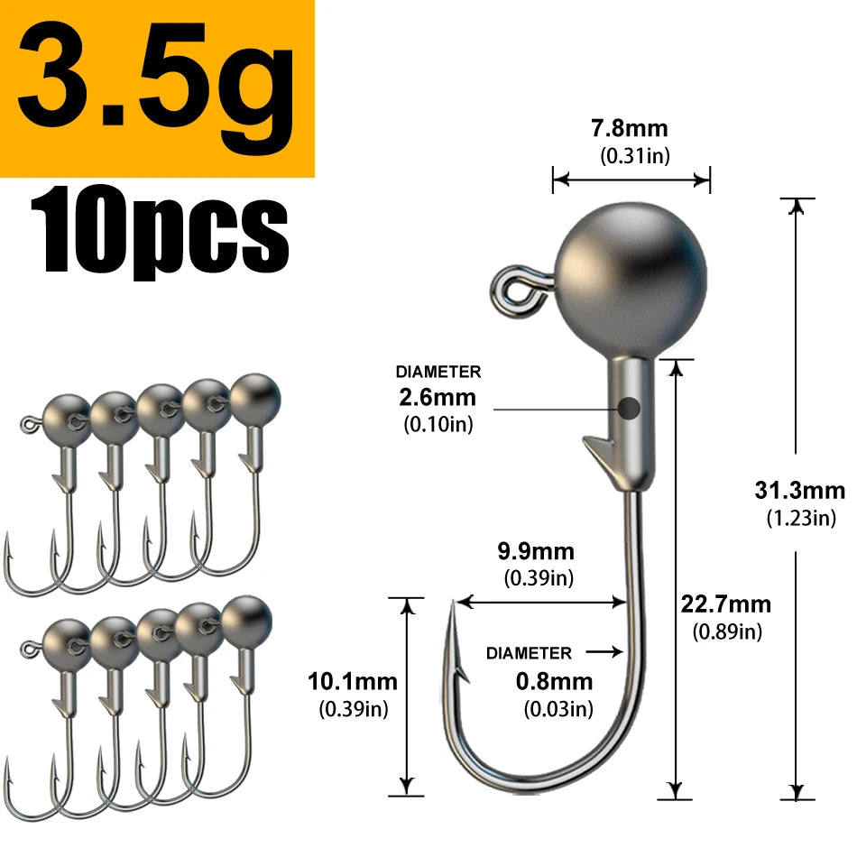 Soft Worm Jig Heads – Precision Hooks for Every Catch