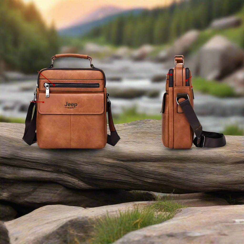 Rugged Jeep Leather Backpack