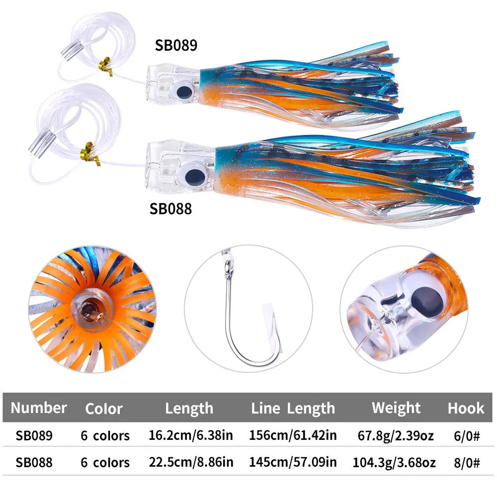 Trolling Skirt Tuna Lures – 65g/100g Saltwater Fishing