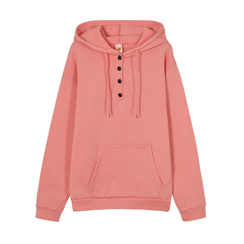 Long-Sleeved Drawstring Hoodie