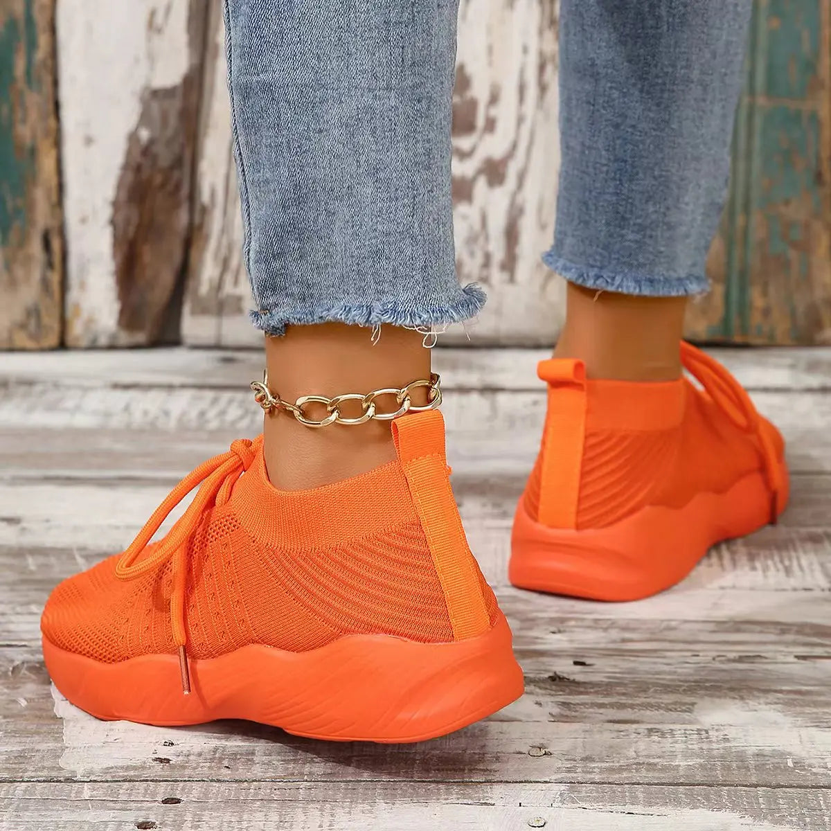 Lace-Up Platform Sneakers