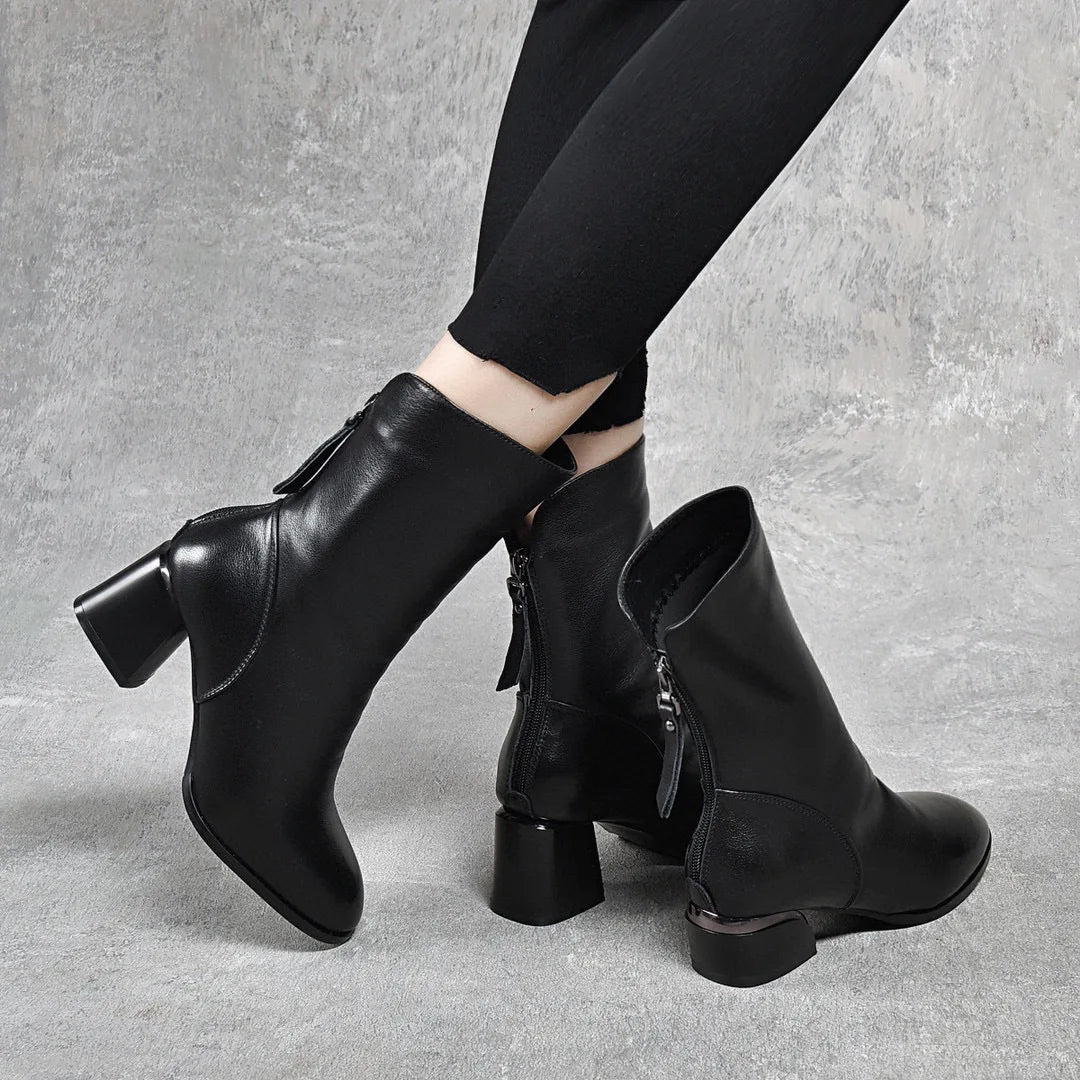 Leather Mid-Calf Boots for Women