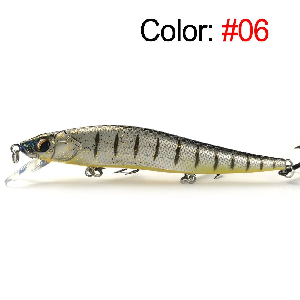 Minnow Jerkbait 110F – Floating Lure for Bass, Pike, Sea Bass, Zander & Perch Fishing