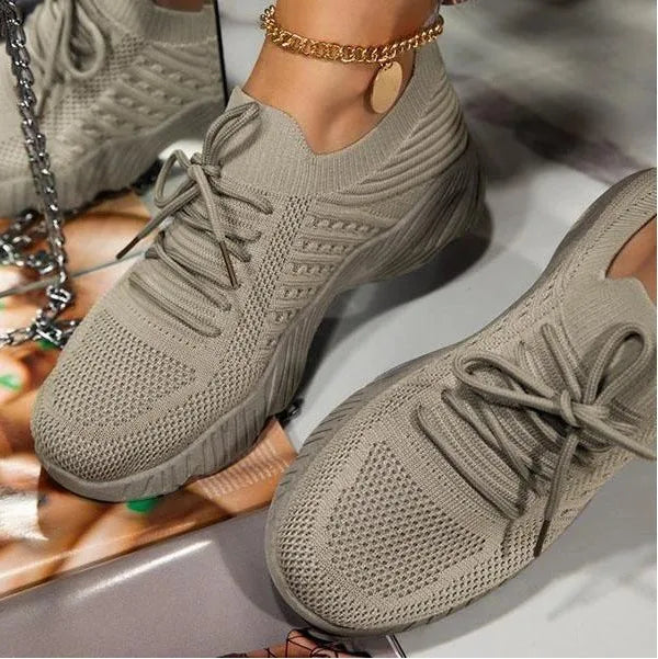 Lace-Up Platform Sneakers