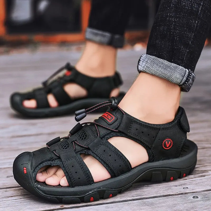 Genuine Leather Men’s Outdoor Sandals