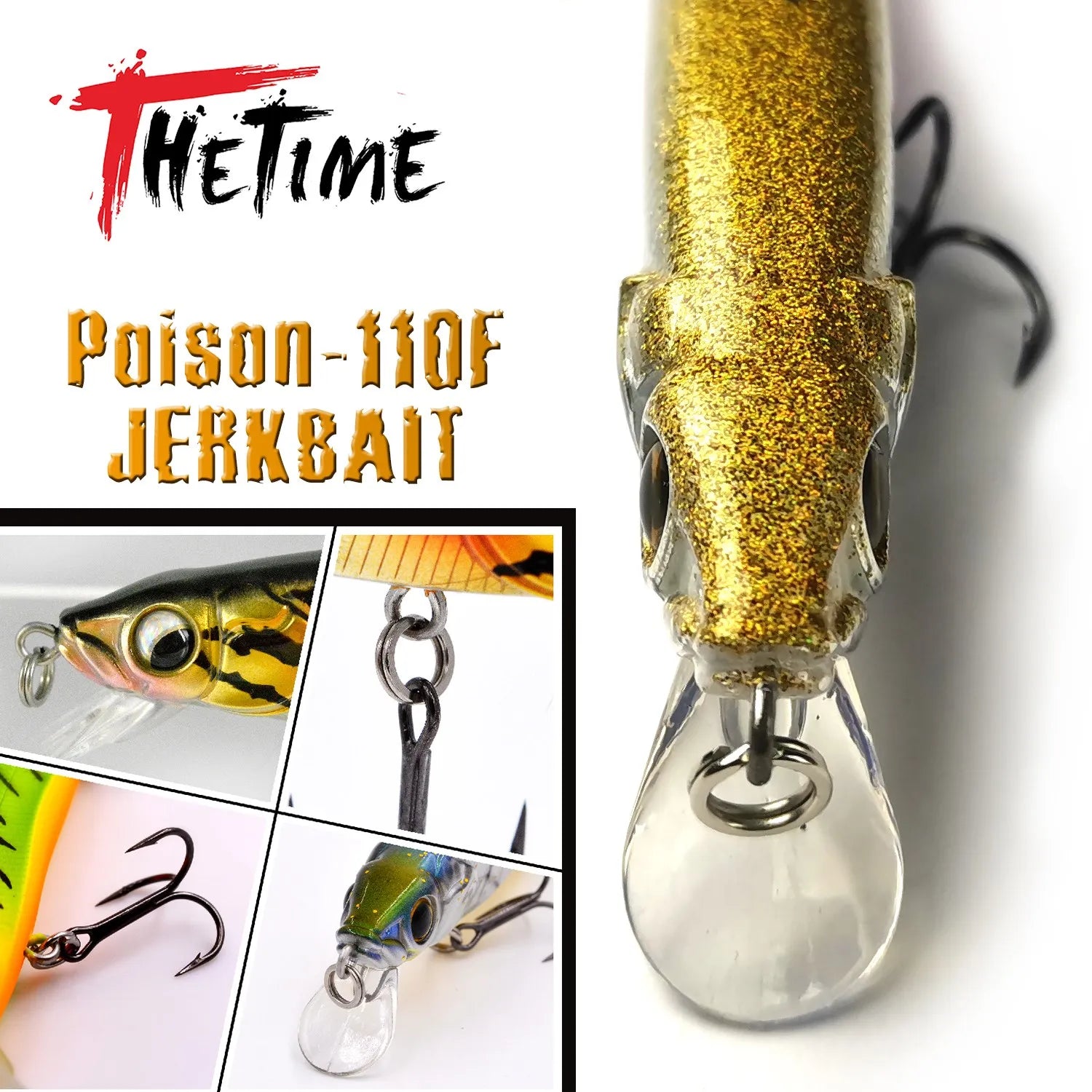 Minnow Jerkbait 110F – Floating Lure for Bass, Pike, Sea Bass, Zander & Perch Fishing