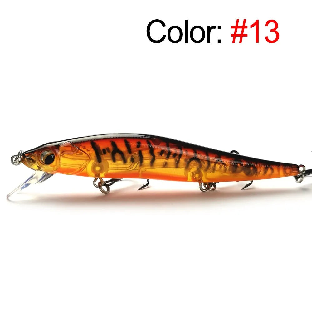 Minnow Jerkbait 110F – Floating Lure for Bass, Pike, Sea Bass, Zander & Perch Fishing