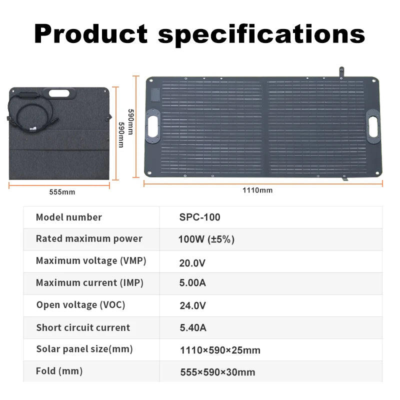 100W Portable Solar Panel