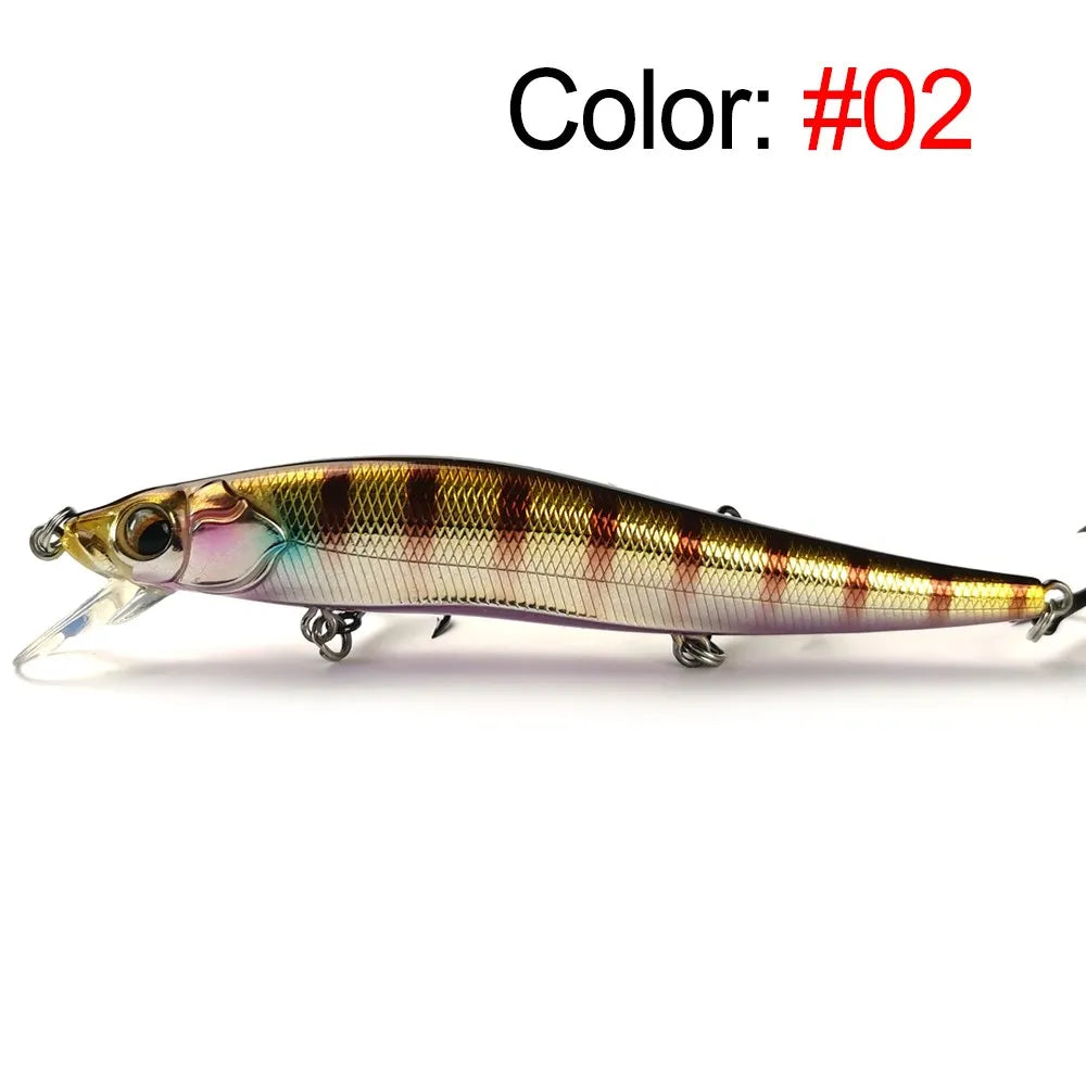 Minnow Jerkbait 110F – Floating Lure for Bass, Pike, Sea Bass, Zander & Perch Fishing