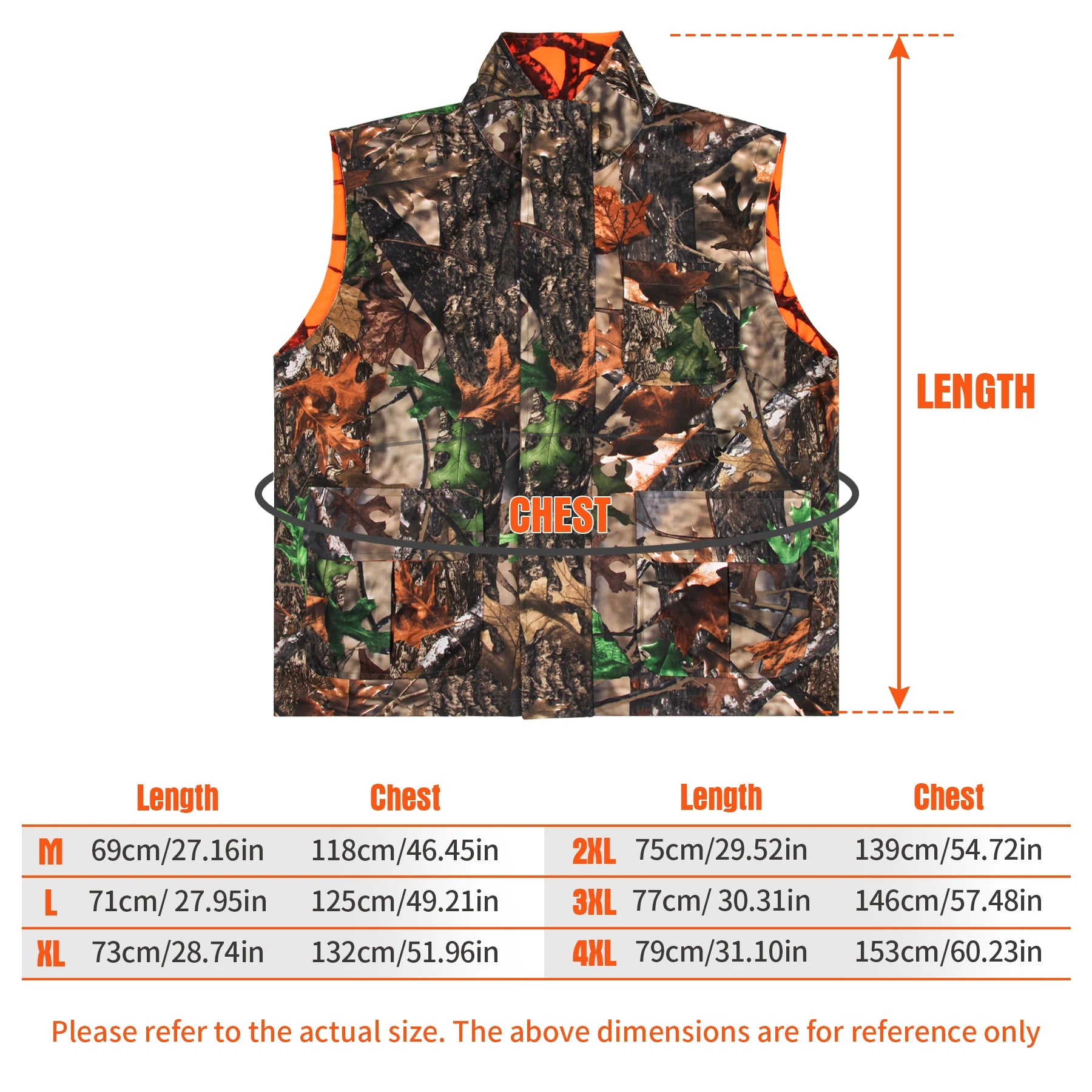 Reversible Orange Camo Hunting Vest