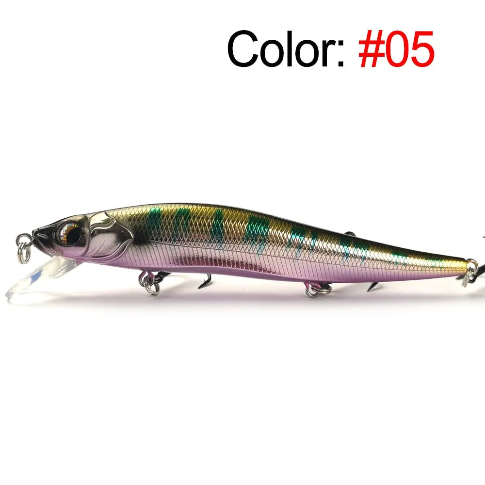 Minnow Jerkbait 110F – Floating Lure for Bass, Pike, Sea Bass, Zander & Perch Fishing