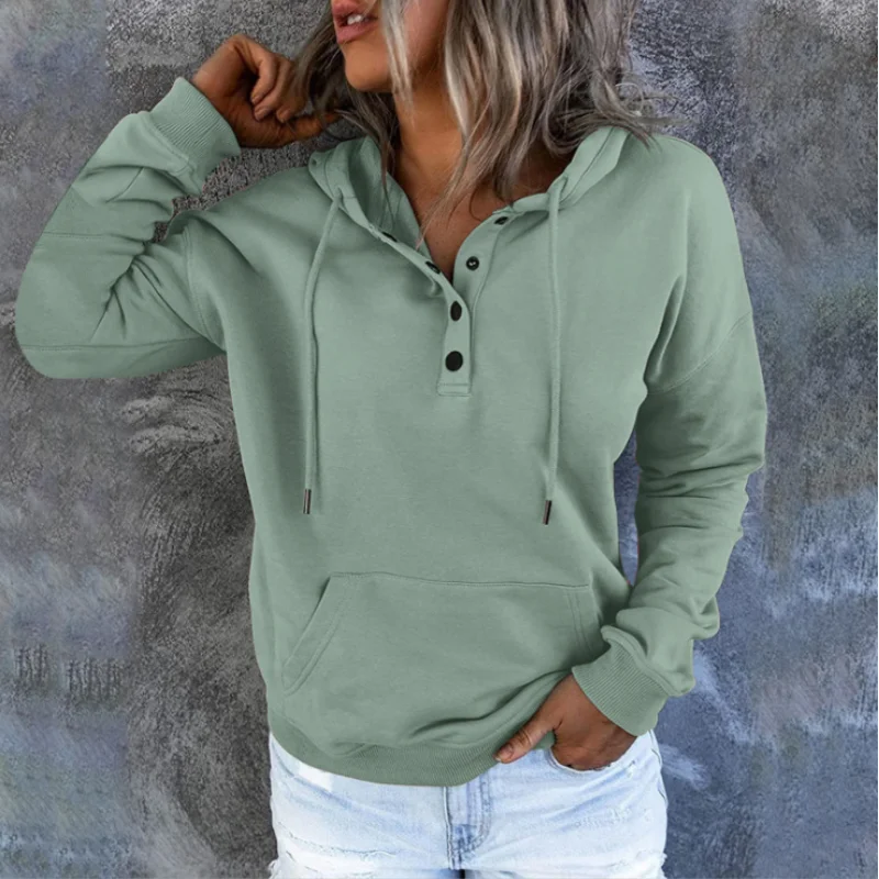 Long-Sleeved Drawstring Hoodie